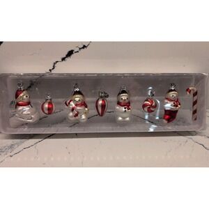 VTG Dept56 Christmas‎ Ornaments: Billy Buttons 8pcs Set Red White Mini Cute!